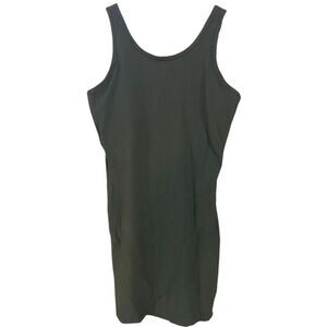 Green body con ribbed mini dress sleeveless whole cut back large